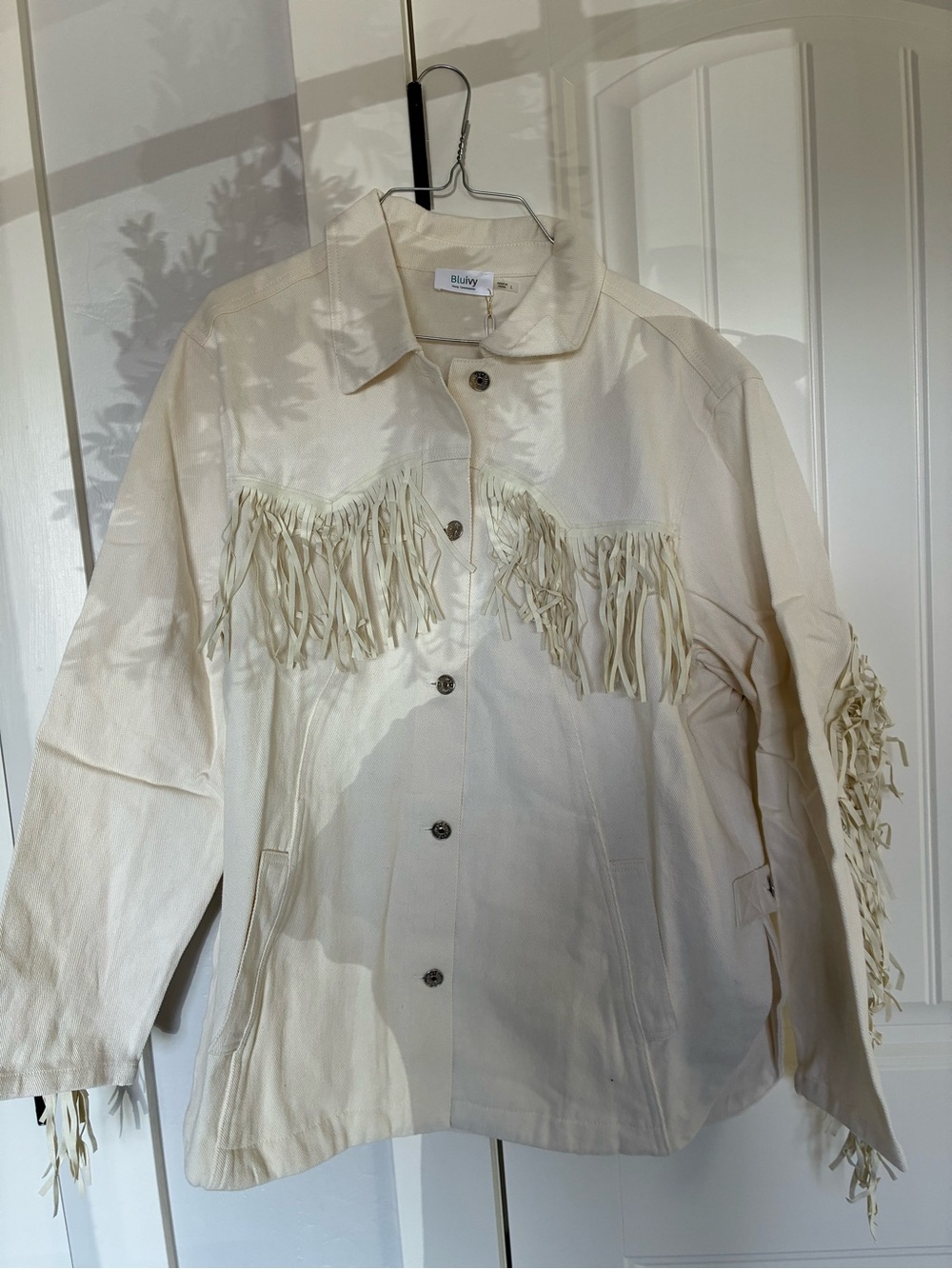 Bluivy Cream Fringe Utility Jacket